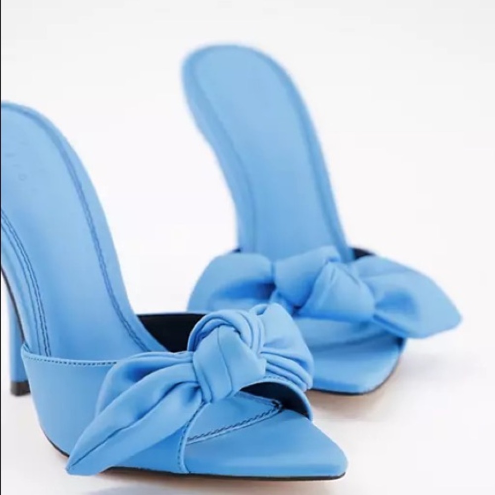 ASOS NESTER BLUE BOW MULES